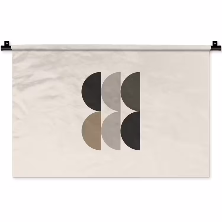 Wandkleed - Halve cirkels - Aardetinten - Grafisch — 1