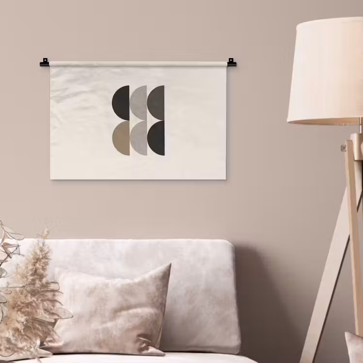 Wandkleed - Halve cirkels - Aardetinten - Grafisch — 2