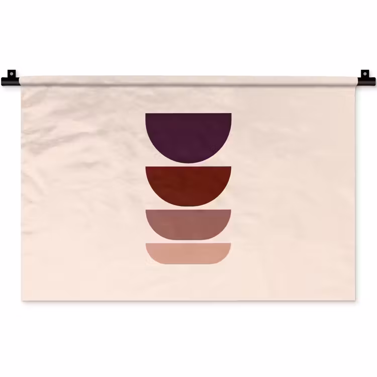 Wandkleed - Harmonieus - Symmetrisch - Rood — 1