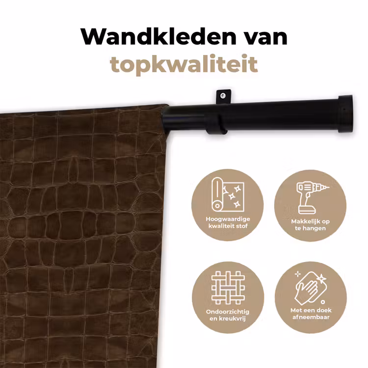Wandkleed - Krokodil - Leer - Donkerbruin — 3