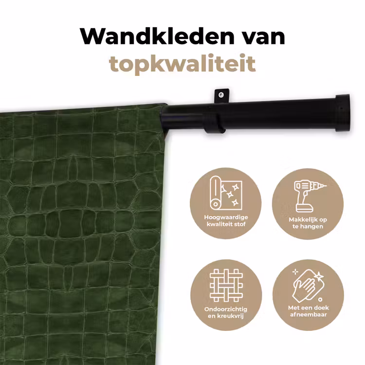Wandkleed - Krokodil - Leer - Groen — 3
