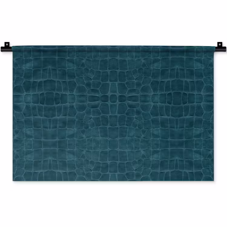 Wandkleed - Krokodil - Leer - Petrol - Blauw — 1