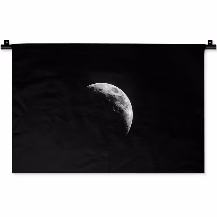 Wandkleed - Maan - Hemel - Zwart - Schaduw — 1