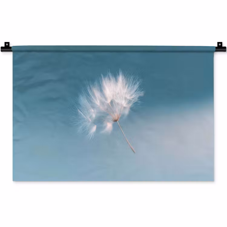 Wandkleed - Paardenbloempluisje - Blauw - Lucht — 1