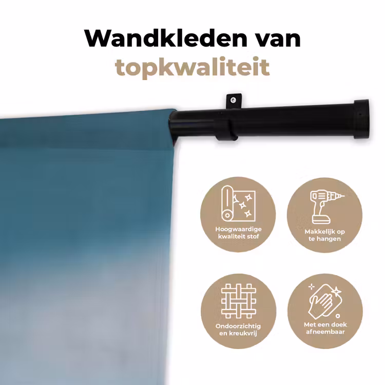 Wandkleed - Paardenbloempluisje - Blauw - Lucht — 3