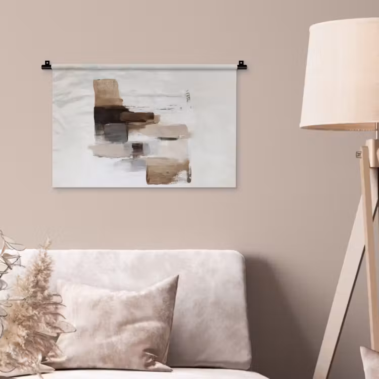 Wandkleed - Penseelstreken - Balans - Beige - Bruin — 2
