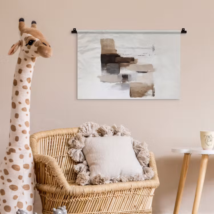 Wandkleed - Penseelstreken - Balans - Beige - Bruin — 5