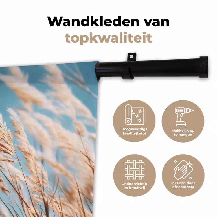 Wandkleed - Siergras - Wind - Lichtbruin — 3