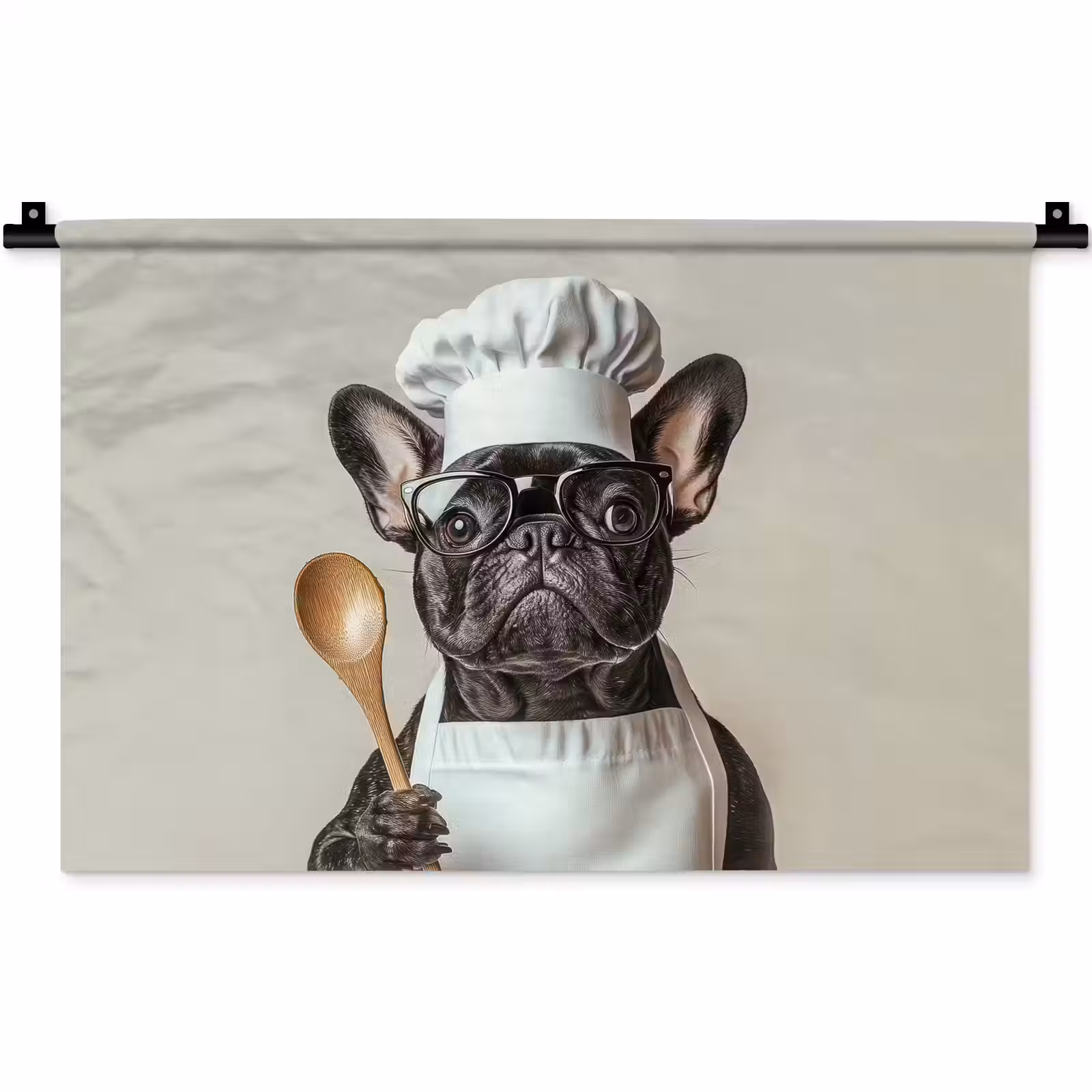 Wandkleed - Bril - Hond - Kok — 1