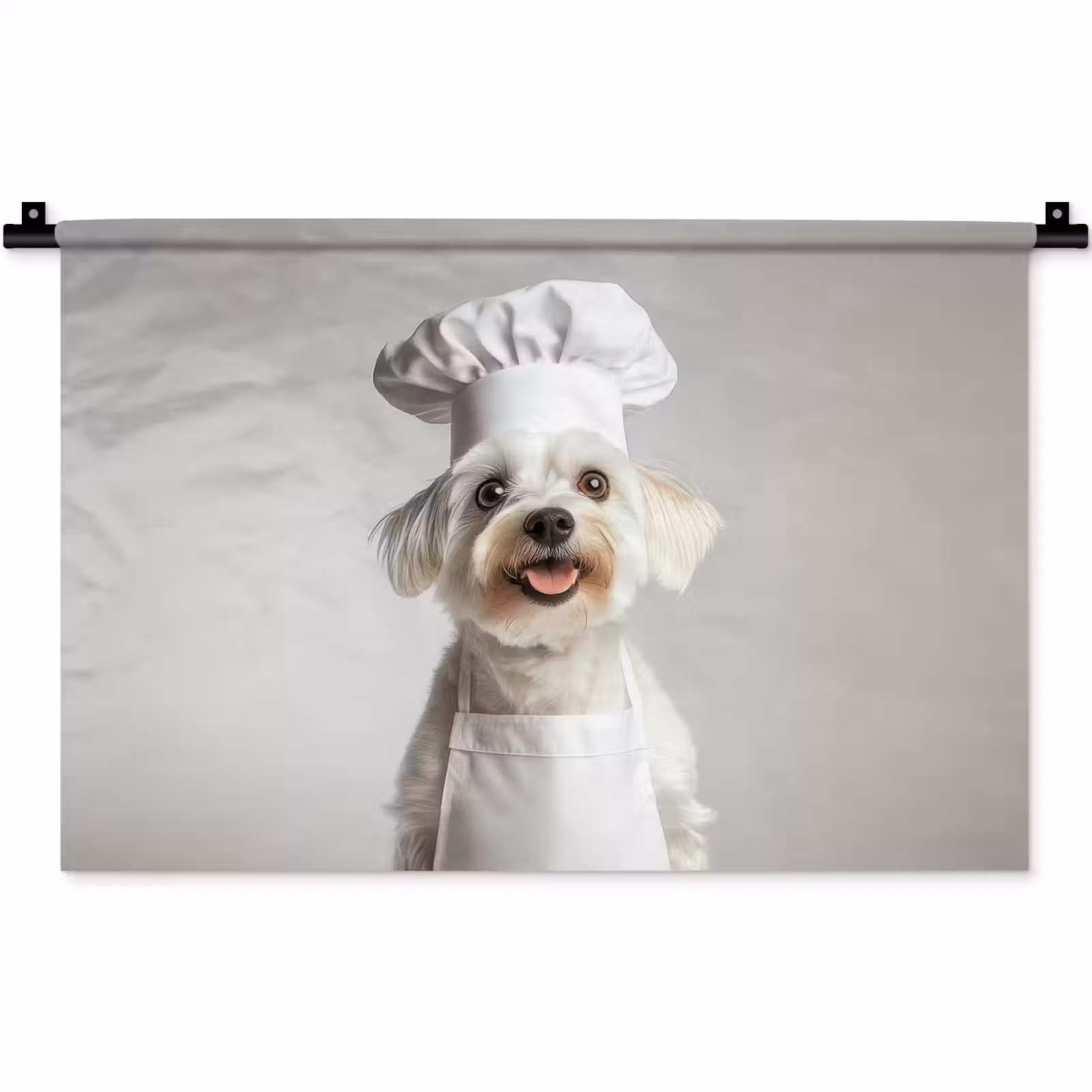 Wandkleed - Hond - Wit - Kok — 1