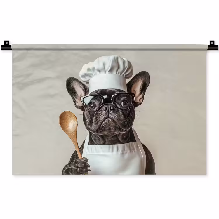 Wandkleed - Bril - Hond - Kok — 1