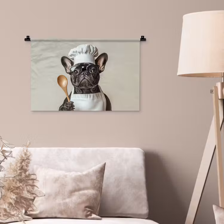 Wandkleed - Bril - Hond - Kok — 2