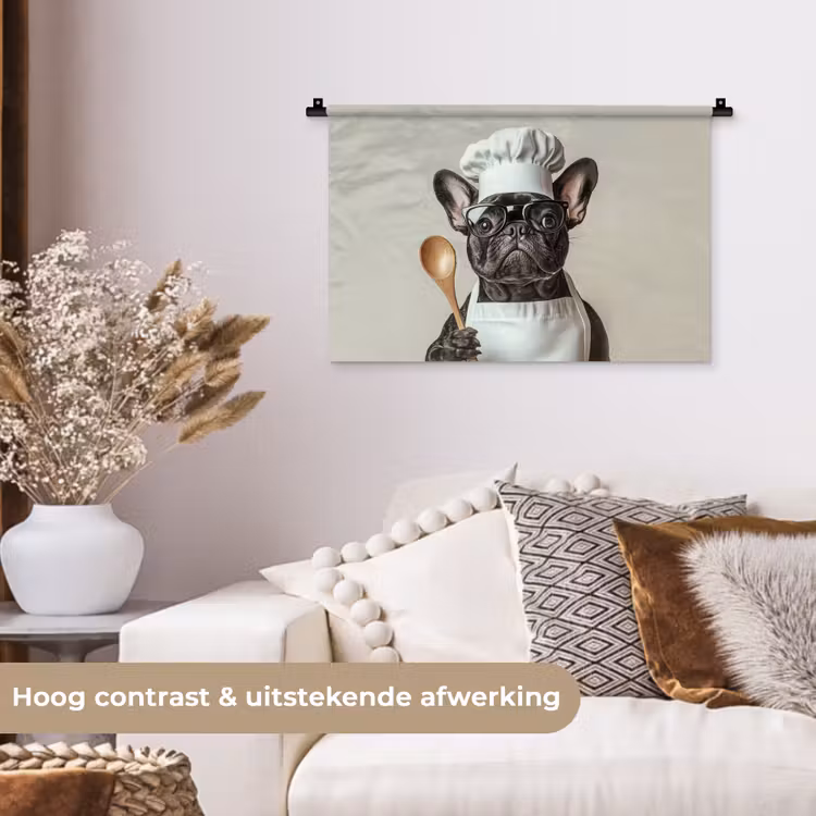 Wandkleed - Bril - Hond - Kok — 4
