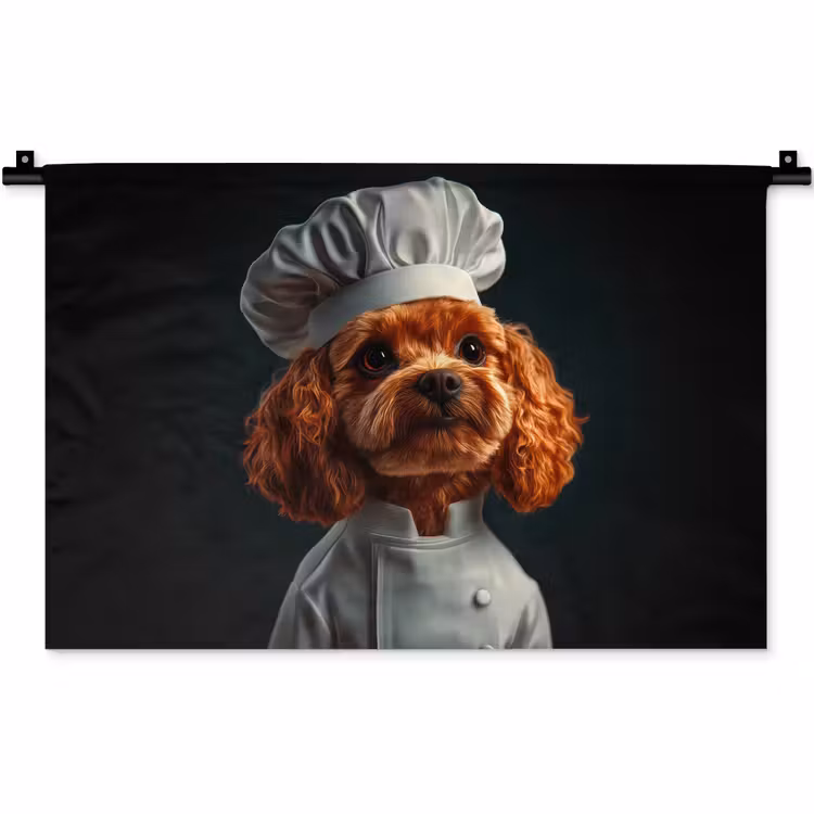 Wandkleed - Bruin - Kok - Hondje — 1