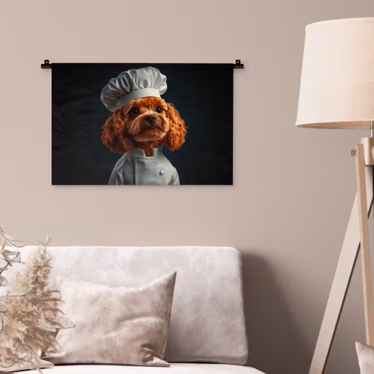 Wandkleed - Bruin - Kok - Hondje — 2