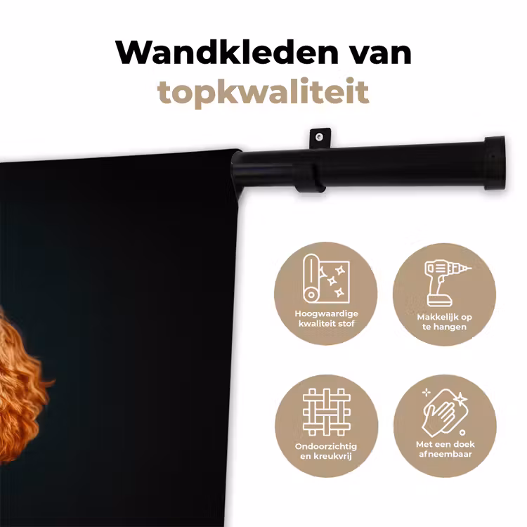 Wandkleed - Bruin - Kok - Hondje — 3