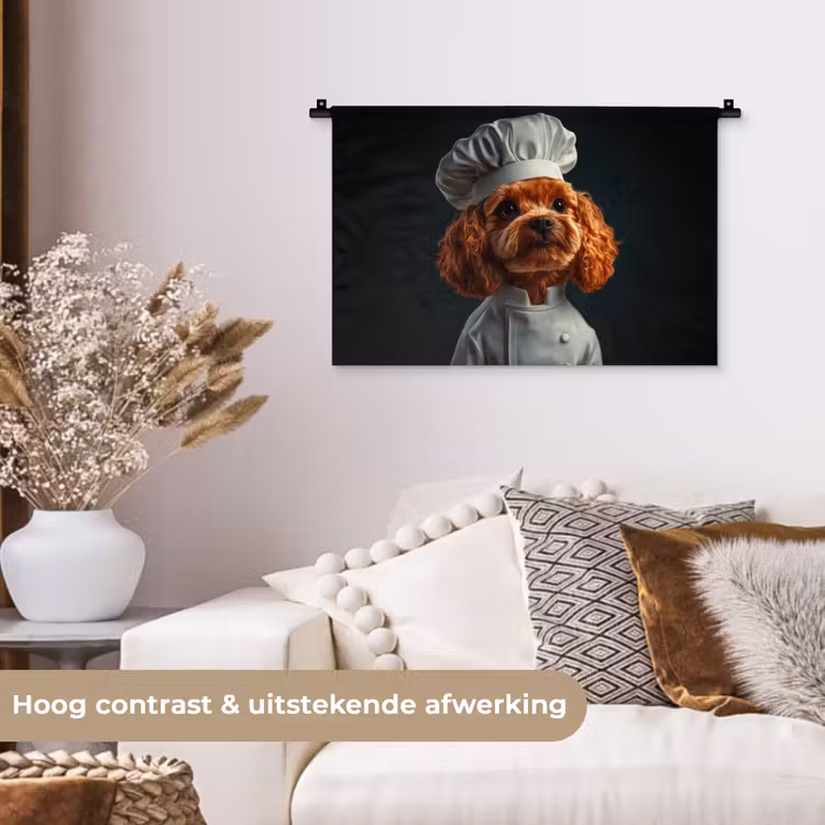 Wandkleed - Bruin - Kok - Hondje — 4