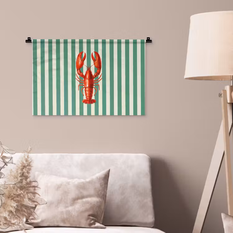 Wandkleed - Kreeft - Strepen - Realistisch - Zomers — 2
