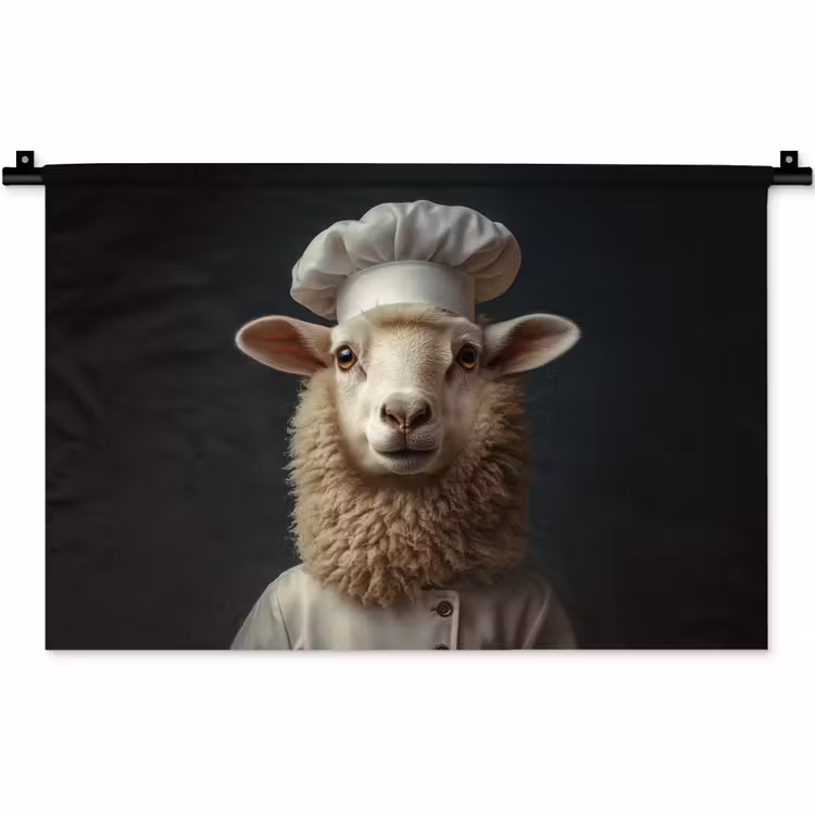 Wandkleed - Schaap - Wol - Kok — 1