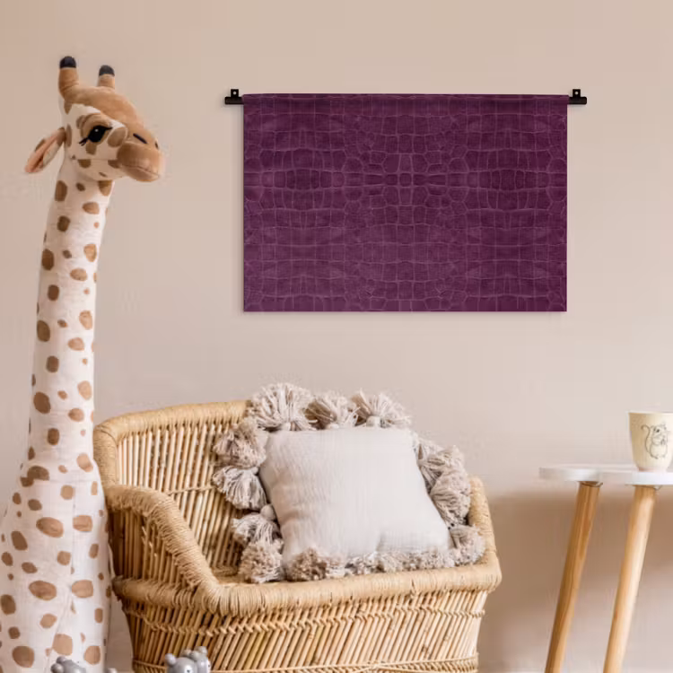 Wandkleed - Krokodil - Leer - Aubergine - Paars — 5