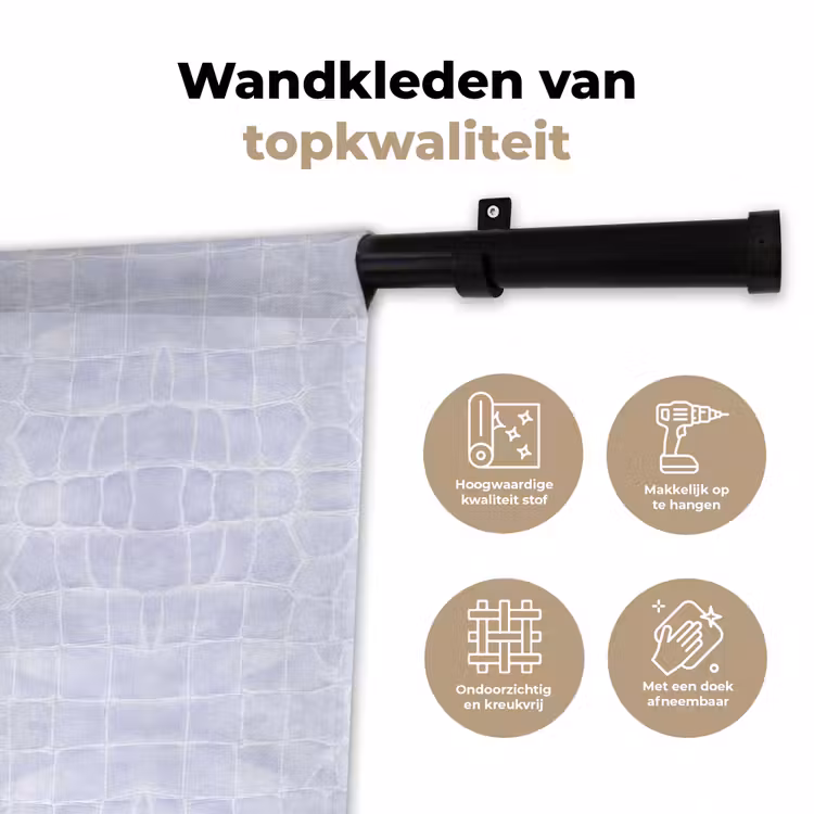Wandkleed - Krokodil - Leer - Lila - Paars — 3