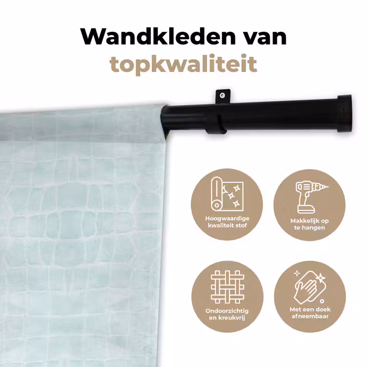 Wandkleed - Krokodil - Leer - Mint - Groen — 3
