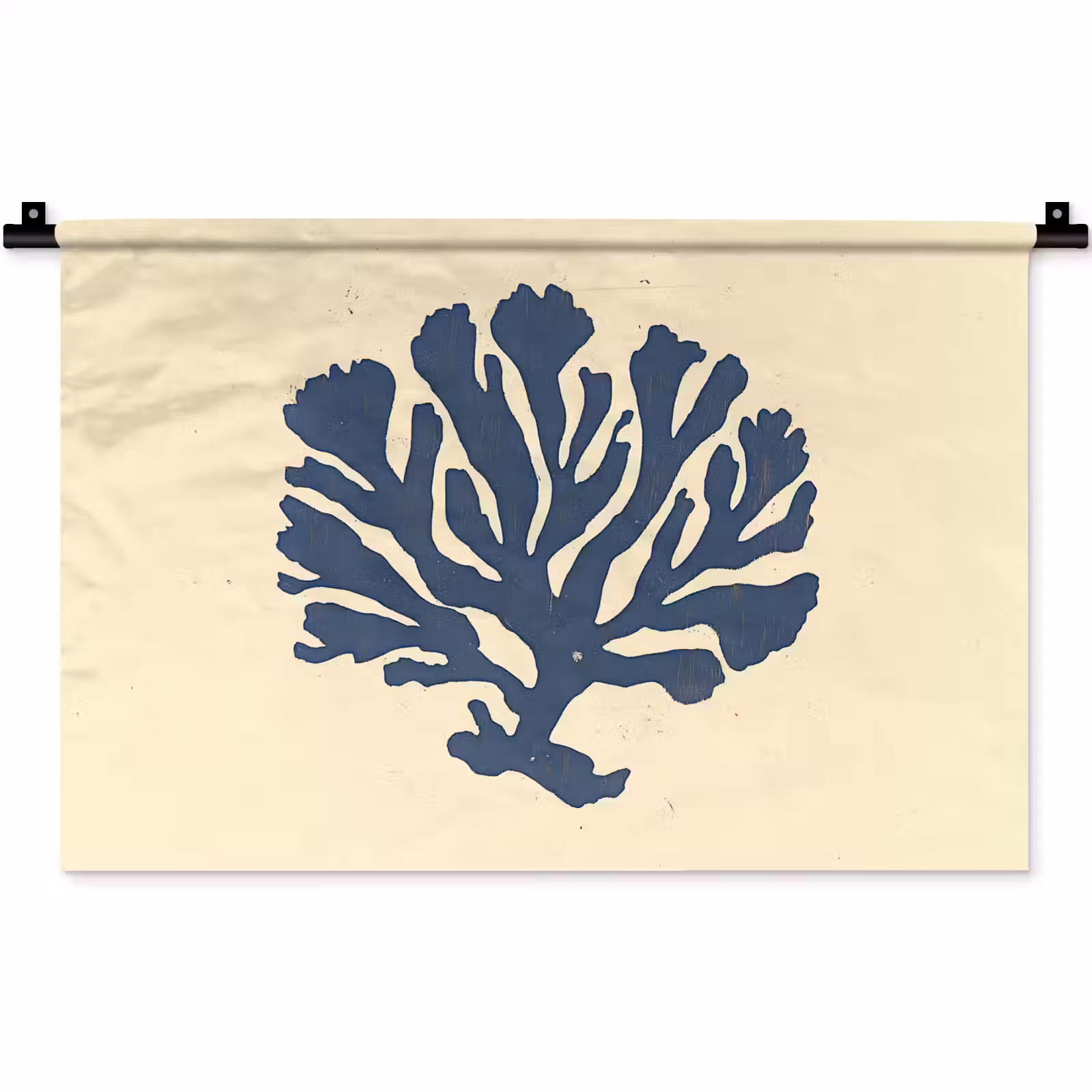 Wandkleed - Blauw koraal - Vertakkingen - Beige — 1