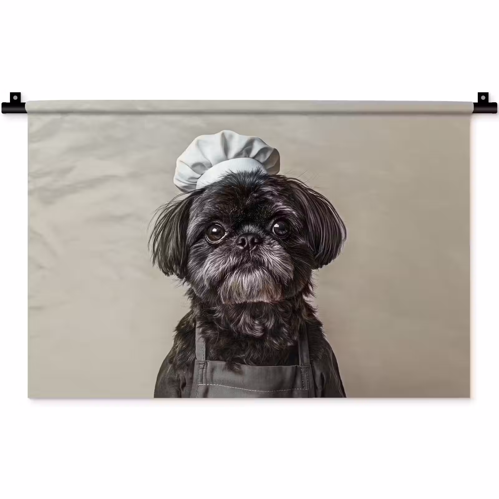 Wandkleed - Kokskleding - Zwart - Hondje — 1