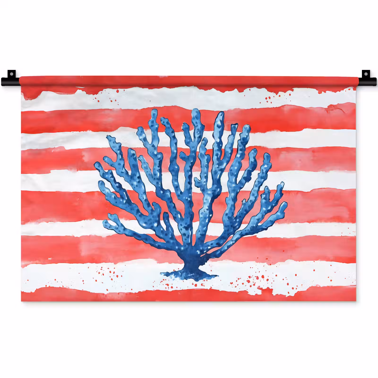 Wandkleed - Koraal - Verfstructuur - Rood - Blauw — 1