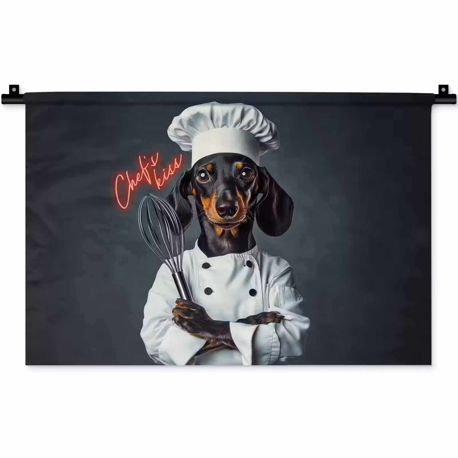 Wandkleed - Quote - Neon - Hond - Kokskleding — 1