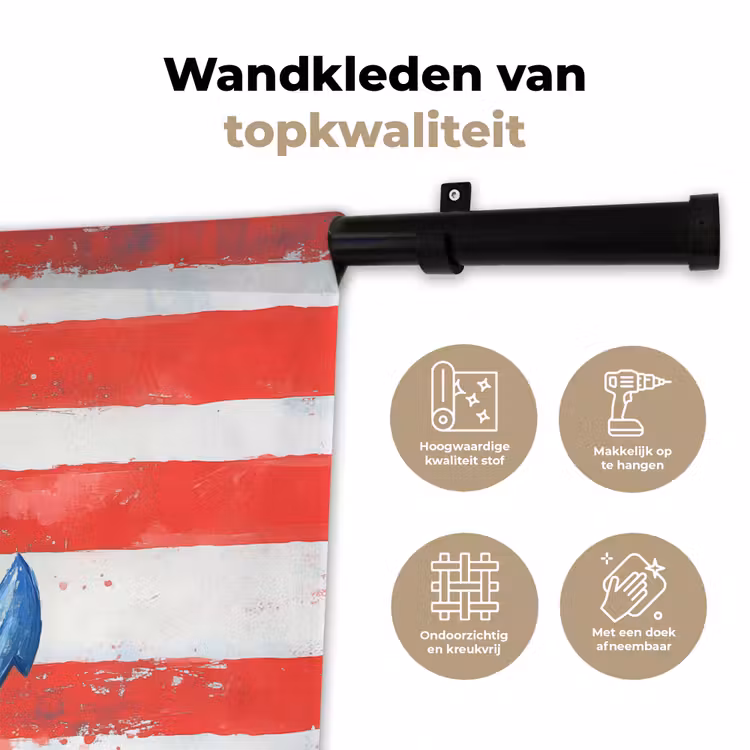 Wandkleed - Anker - Verfspatten - Rood - Blauw — 3