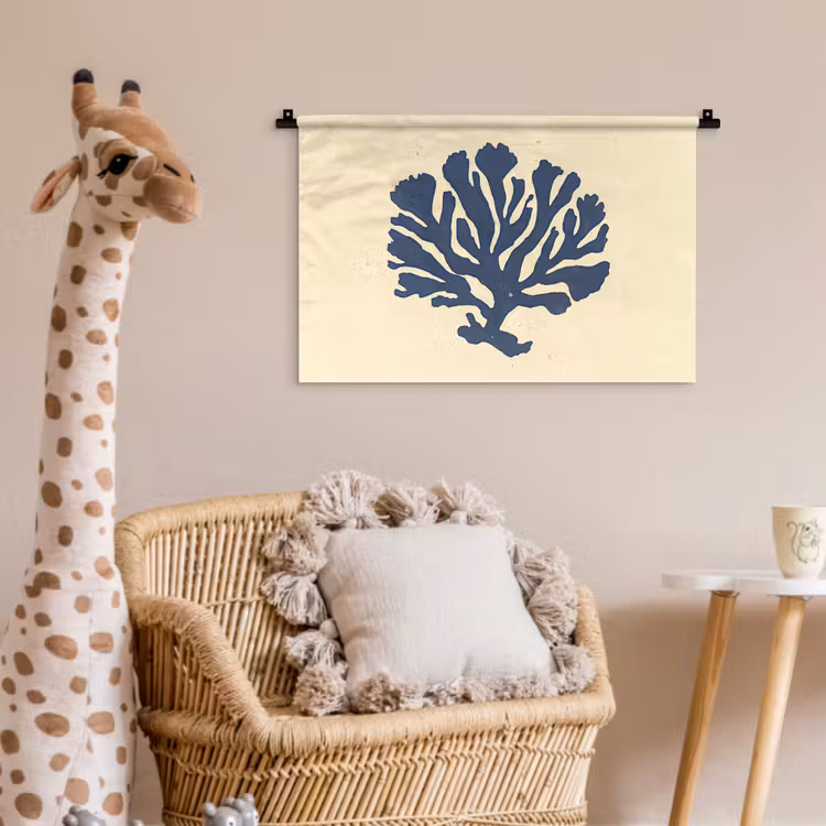 Wandkleed - Blauw koraal - Vertakkingen - Beige — 5