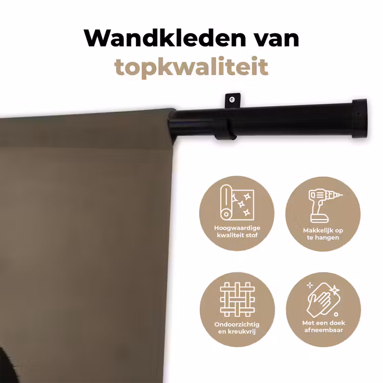 Wandkleed - Kat - Kokskleding - Zwart - Wit — 3