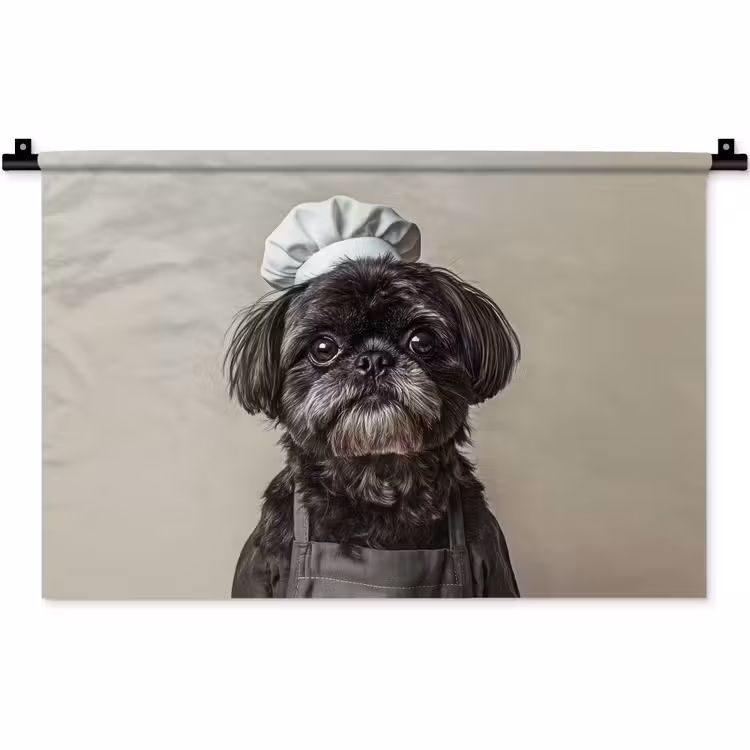 Wandkleed - Kokskleding - Zwart - Hondje — 1