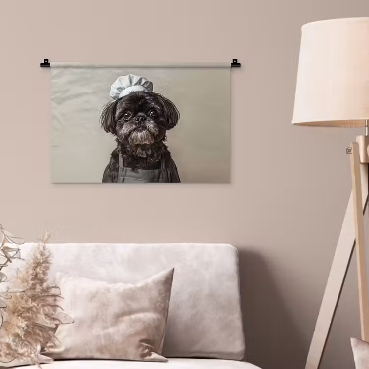 Wandkleed - Kokskleding - Zwart - Hondje — 2
