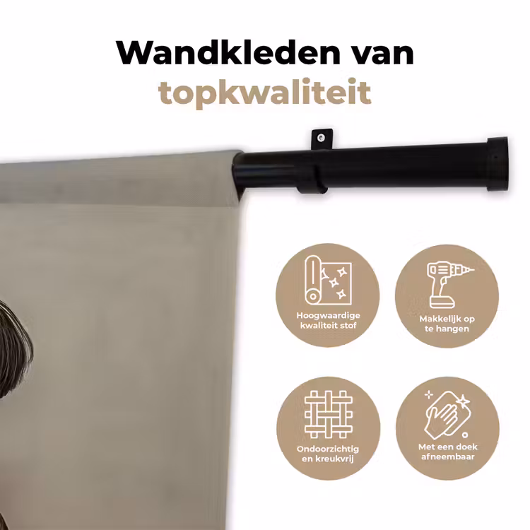 Wandkleed - Kokskleding - Zwart - Hondje — 3