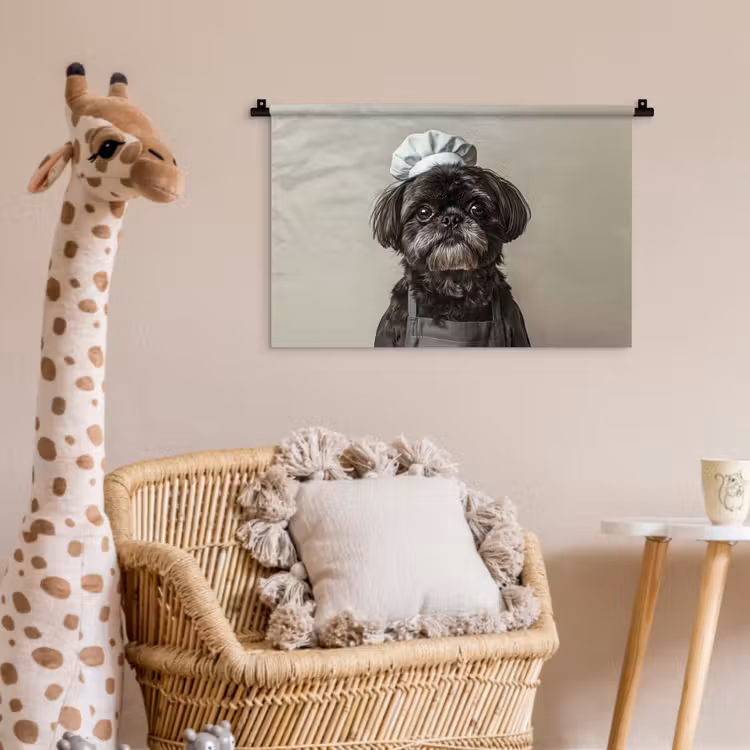 Wandkleed - Kokskleding - Zwart - Hondje — 5