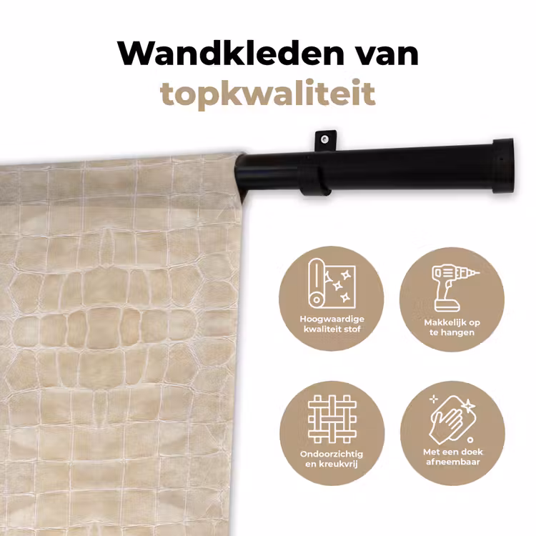 Wandkleed - Krokodil - Leer - Beige — 3