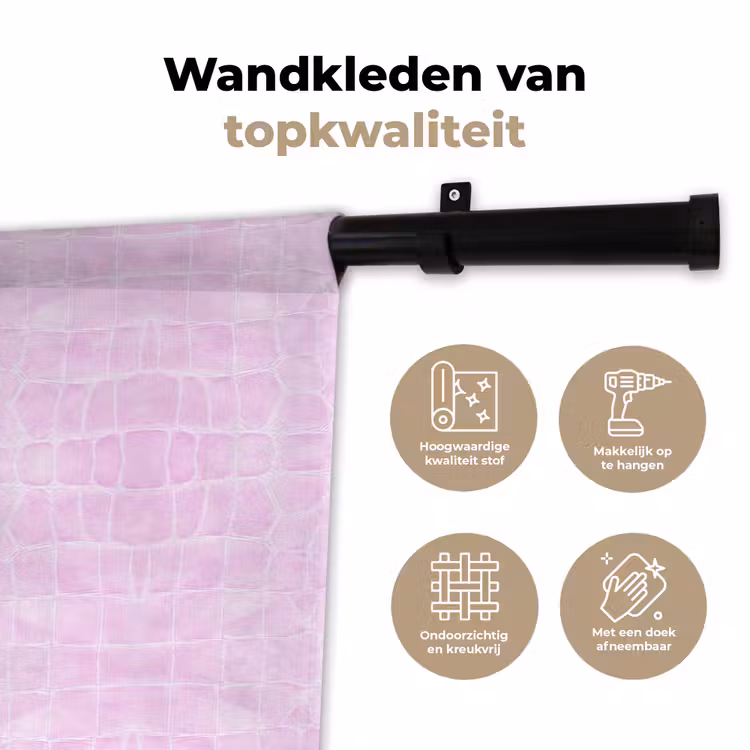 Wandkleed - Krokodil - Leer - Roze — 3