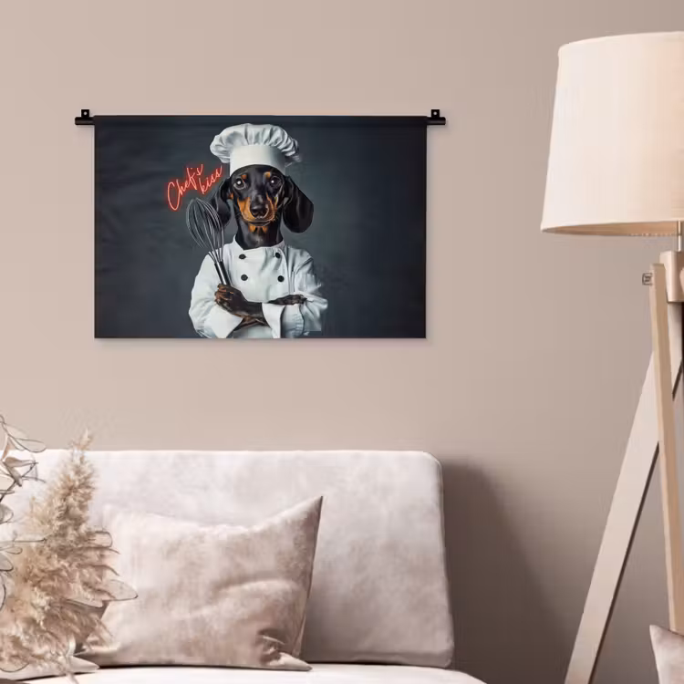 Wandkleed - Quote - Neon - Hond - Kokskleding — 2