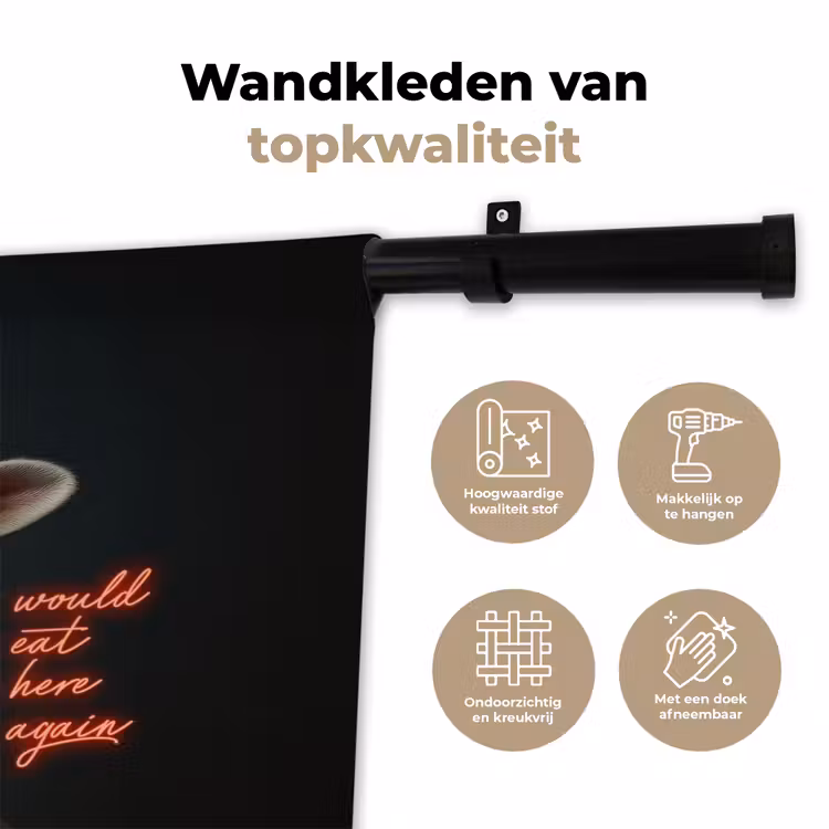 Wandkleed - Schaap - Kokskleding - Neon - Quote — 3