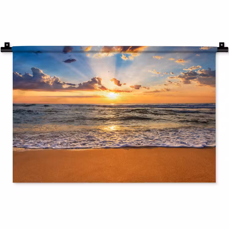 Wandkleed - Strand - Zonsondergang - Zee - Wolken - Horizon — 1