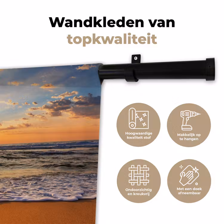 Wandkleed - Strand - Zonsondergang - Zee - Wolken - Horizon — 3