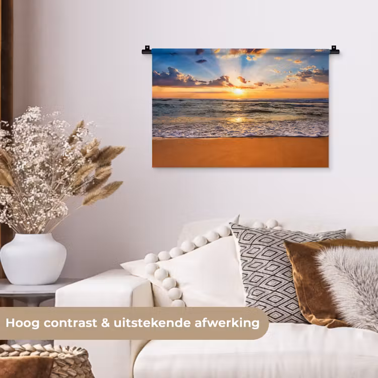 Wandkleed - Strand - Zonsondergang - Zee - Wolken - Horizon — 4