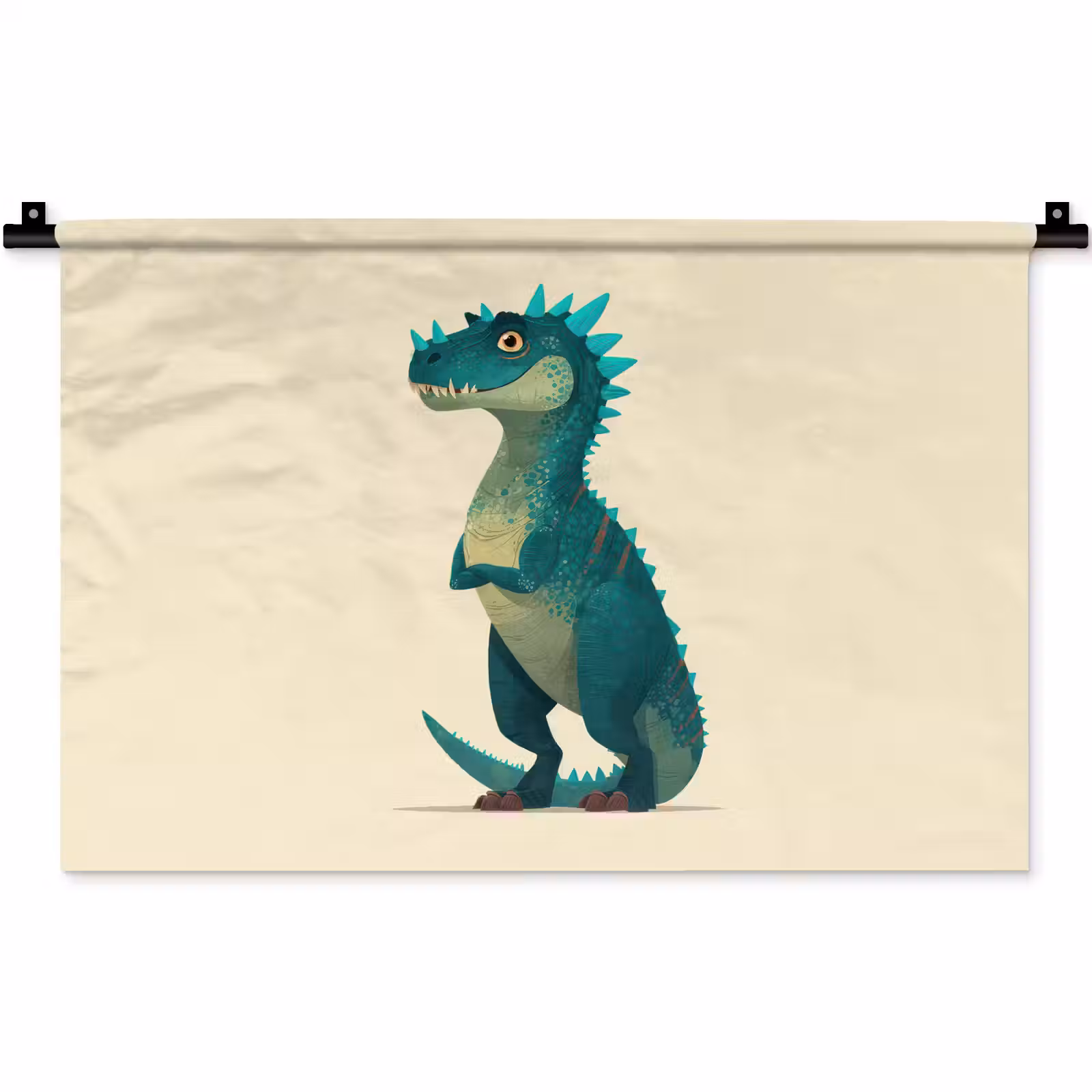 Wandkleed - Dinosaurus - Turquoise - Stekels — 1