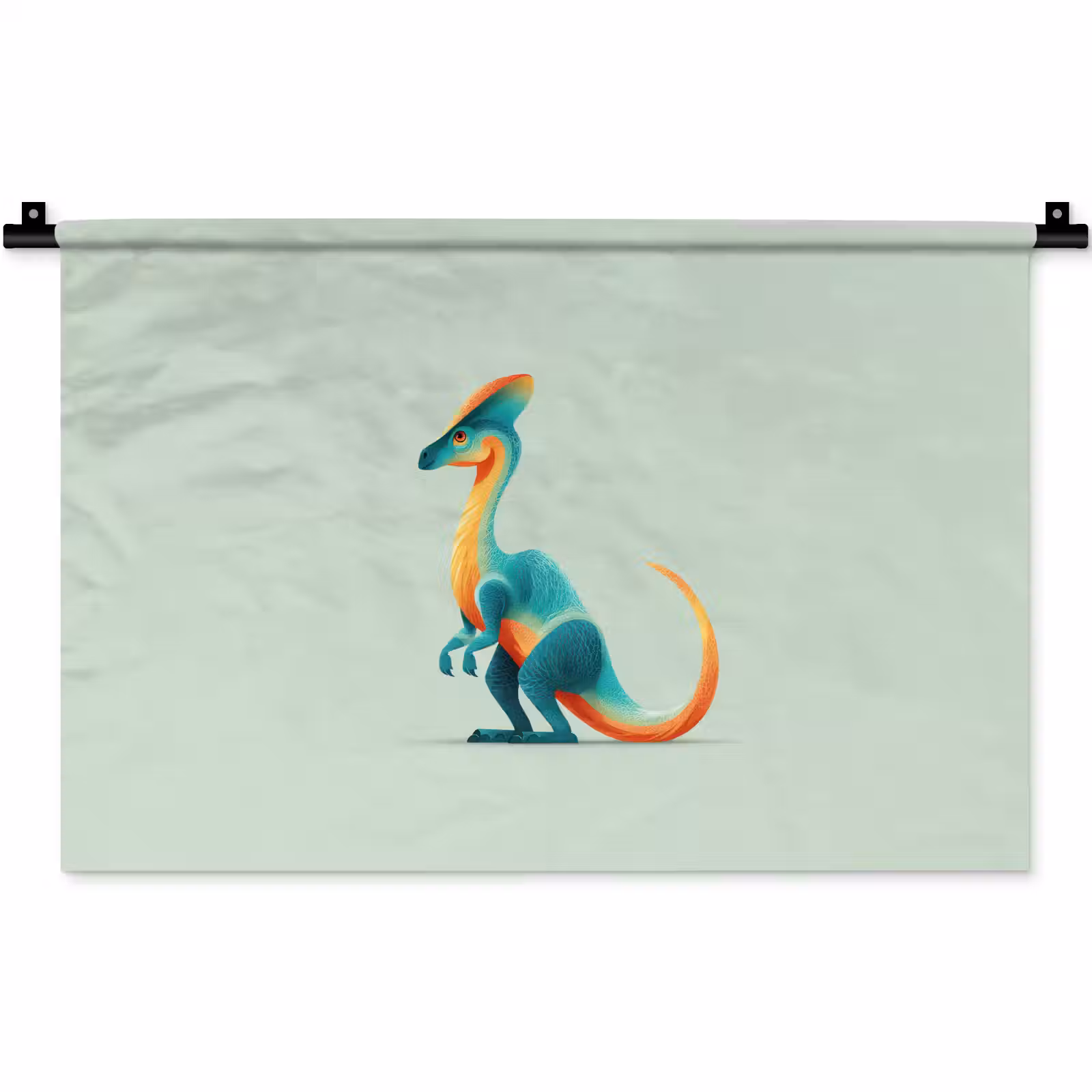 Wandkleed - Staart - Dino - Minimalistisch - Blauw — 1