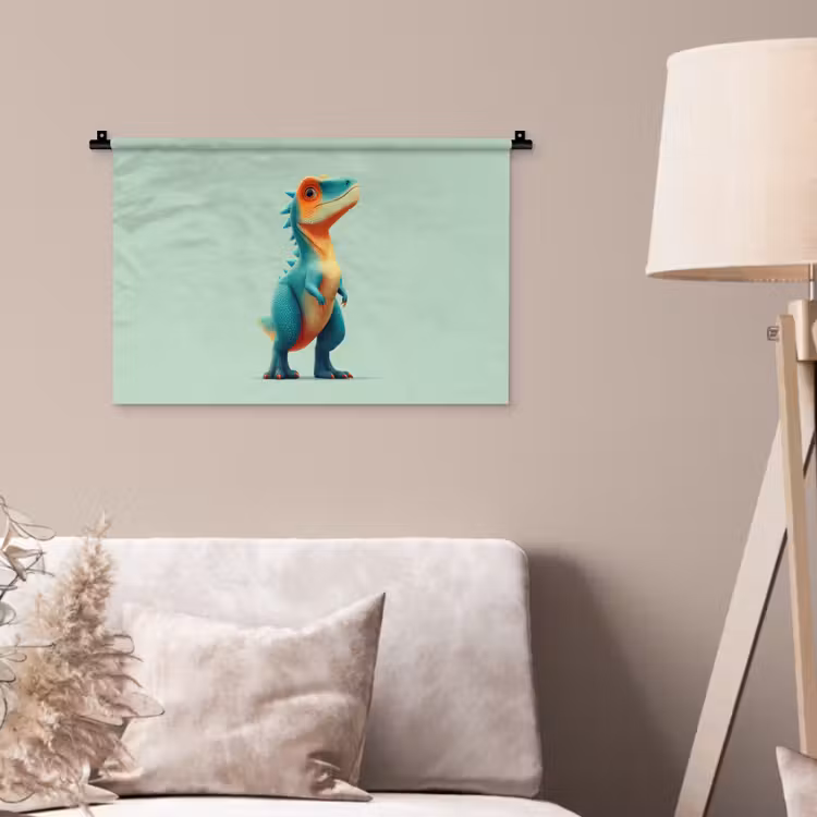 Wandkleed - Cartoon - Dino - Oranje - Stekels — 2