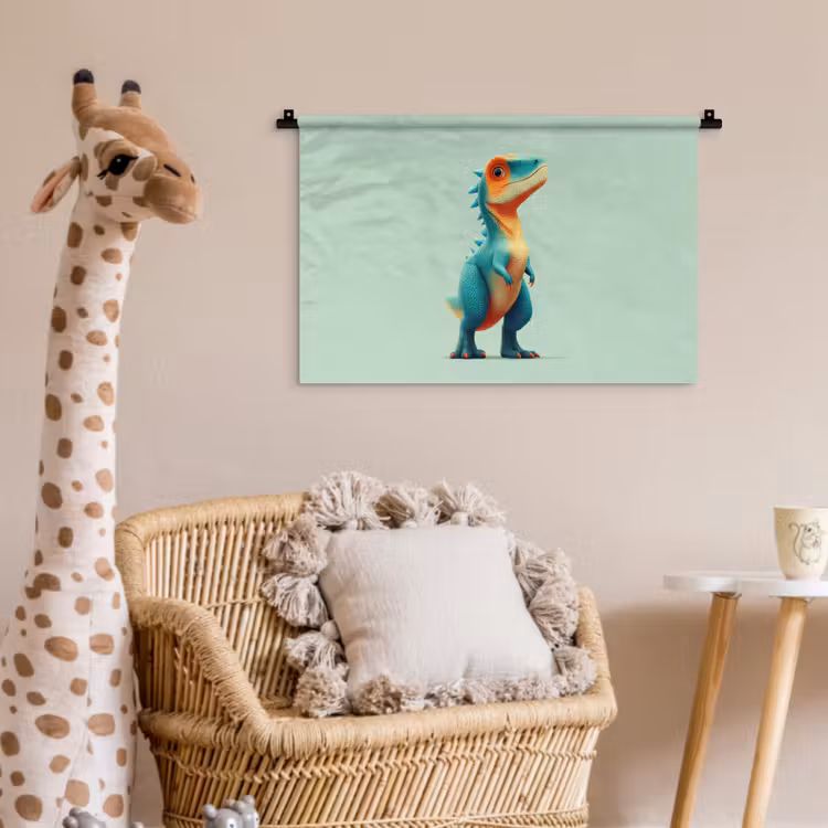 Wandkleed - Cartoon - Dino - Oranje - Stekels — 5