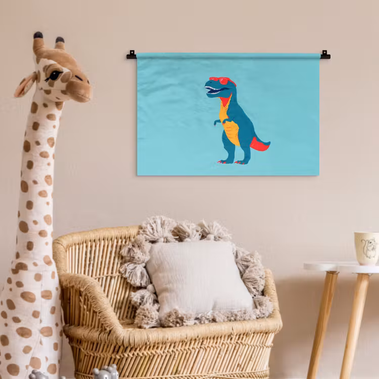 Wandkleed - Dinosaurus - Blauw - Zonnebril — 5