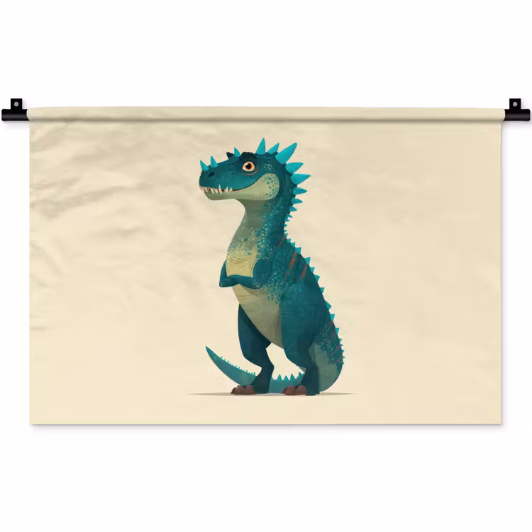 Wandkleed - Dinosaurus - Turquoise - Stekels — 1